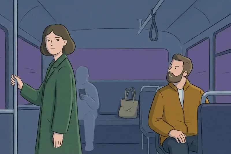 Josonghandeoyo Meaning captured in a bus scene where a calm, polite entry leads into a firm request to stop