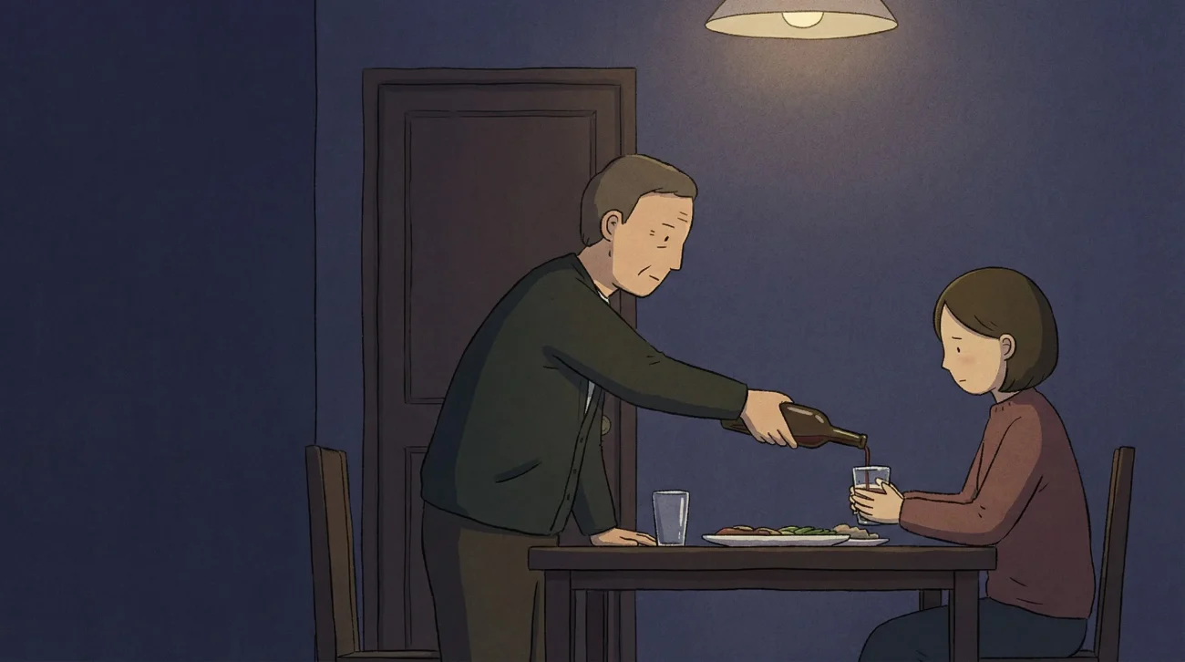 Turning away when drinking in Korea shown as a sequence: receiving a pour with two hands, waiting, then taking a small angled sip.