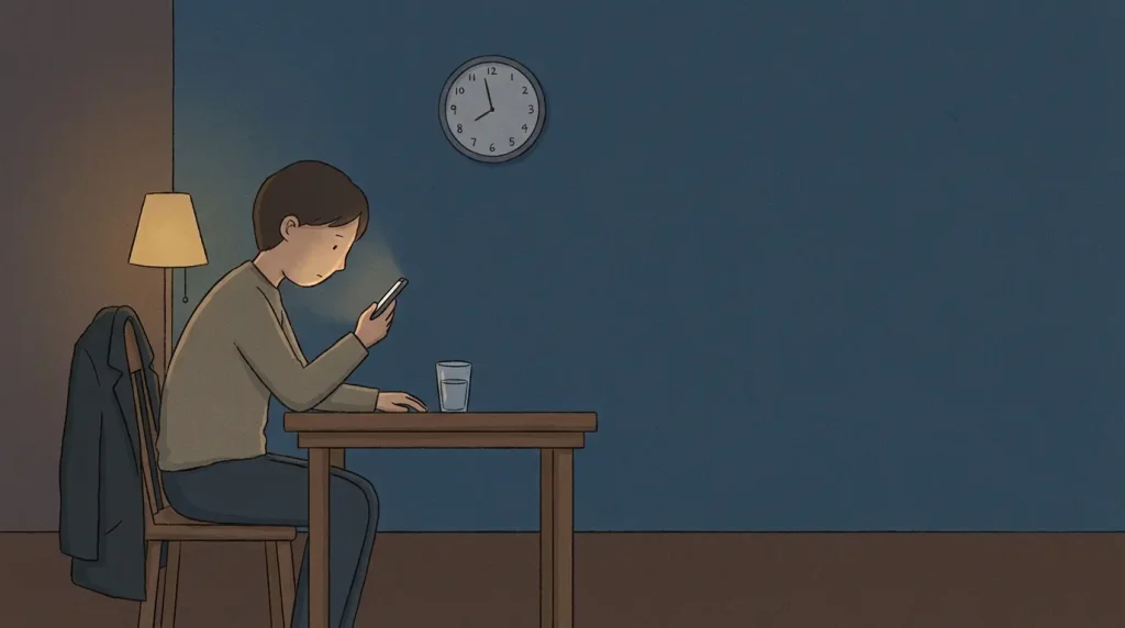 Korean silence culture shown through a read message without reply while one person waits alone at night