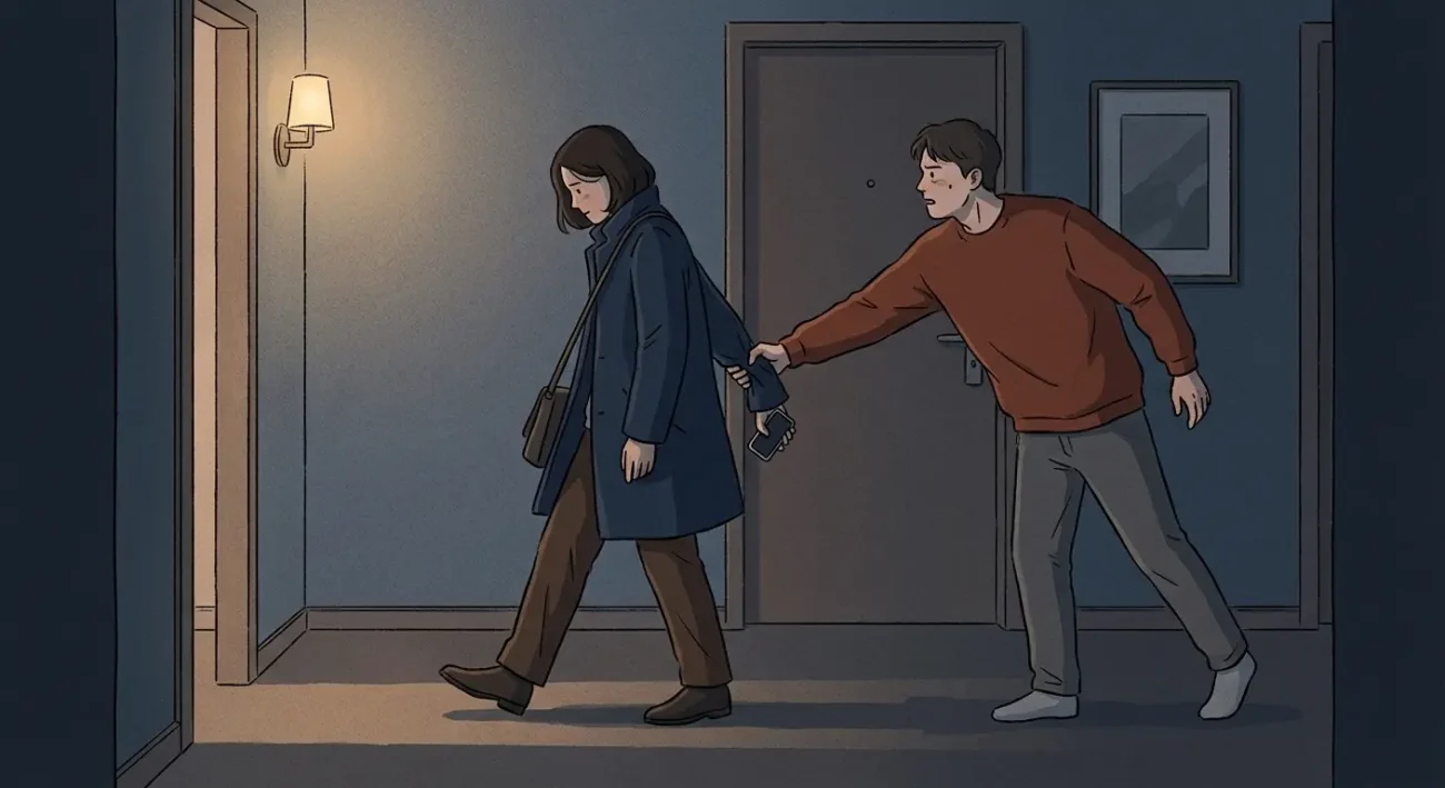 korean wrist grab kdrama moment where one person stops another from leaving by catching their wrist