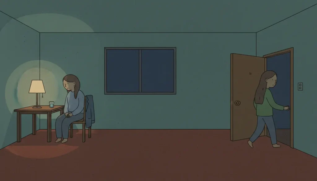 When Do Koreans Stay Silent Instead of Speaking scene of one person leaving before the room is emotionally settled