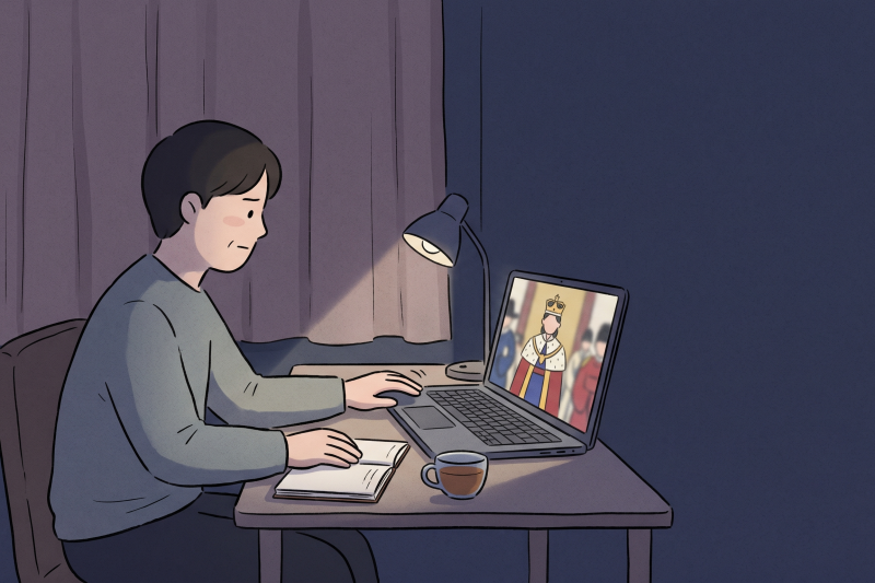 Historical symbols in kdramas shown through a tense Korean royal coronation scene watched from outside.