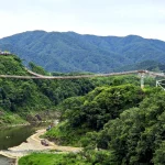 Hantangang Sky Bridge stretches across the Hantangang River valley in Pocheon.