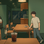 Korean Cafe Culture represented by a muted cafe interior where coffee, time, and shared space overlap.