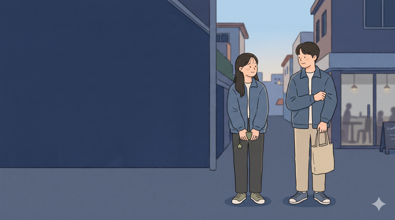 Korean Couple Look cover image with a Korean couple wearing similar colors and sharing small matching items.