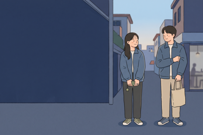 Korean Couple Look cover image with a Korean couple wearing similar colors and sharing small matching items.