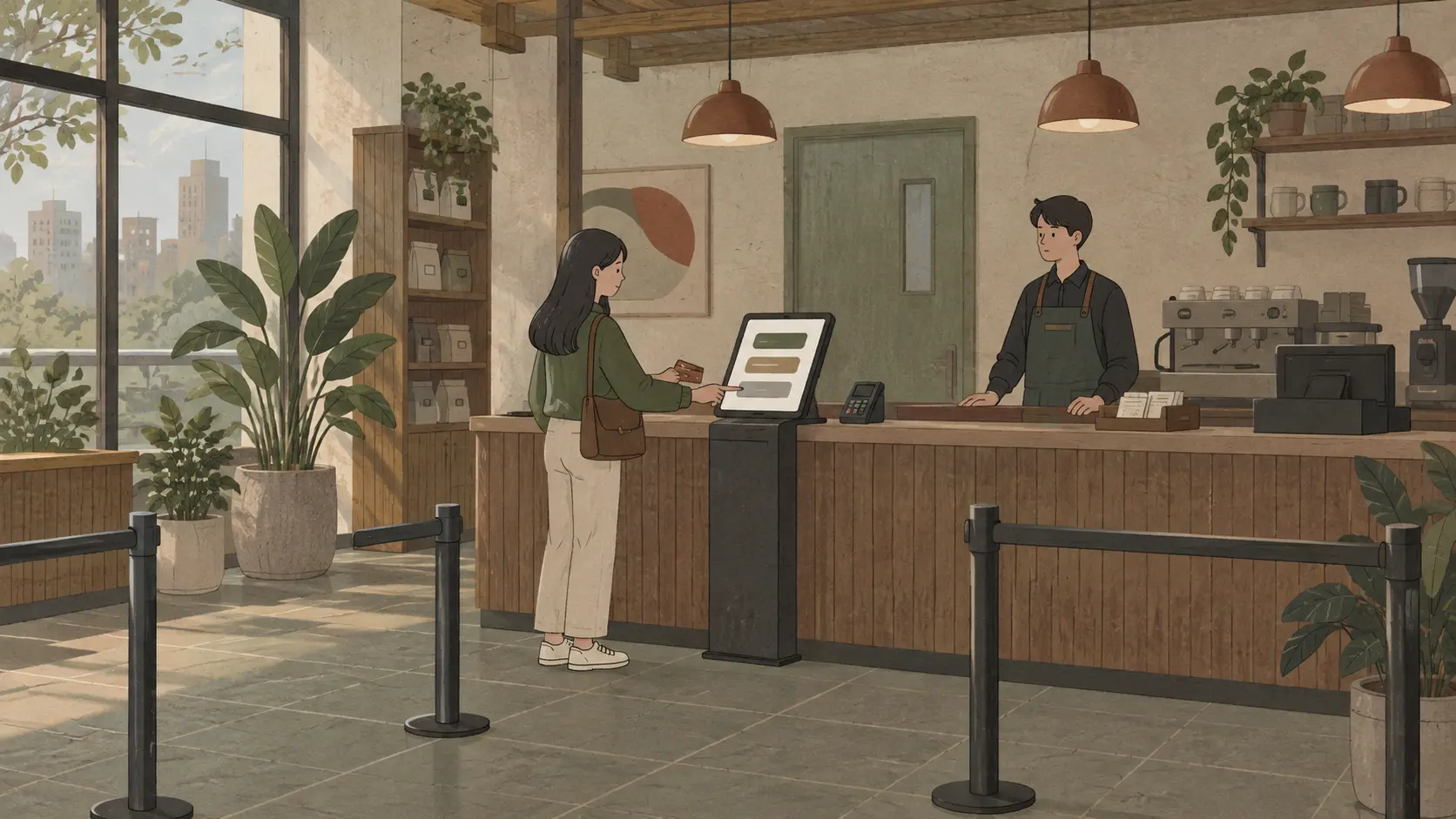 Tipping in Korea appears as an optional payment screen that a cafe customer can decline.