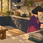 Why do Koreans use metal chopsticks cover showing a woman washing a metal pair at a sunlit kitchen sink.